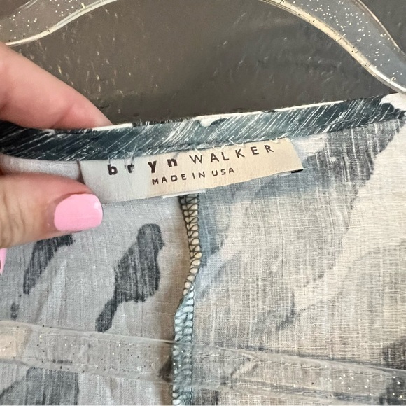 BRYN WALKER • Ezra wave blue tie dye lightweight kimono cardigan • 3x - Picture 4 of 8